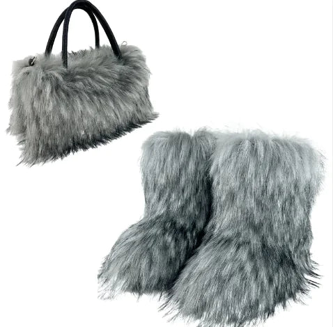 All-match High-texture Raccoon Fur Handbag