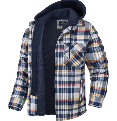 Men's Thick Padded Plaid Jacket – Cozy, Stylish, and Perfect for Cold Weather