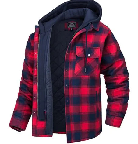 Men's Thick Padded Plaid Jacket – Cozy, Stylish, and Perfect for Cold Weather