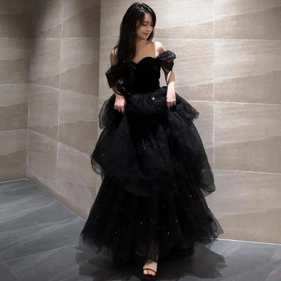 Luxury Black Evening Dress