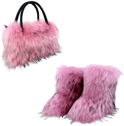 All-match High-texture Raccoon Fur Handbag