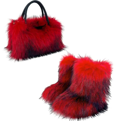 All-match High-texture Raccoon Fur Handbag