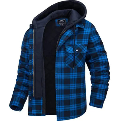 Men's Thick Padded Plaid Jacket – Cozy, Stylish, and Perfect for Cold Weather