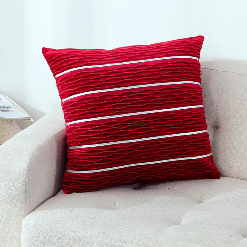 Luxury Striped Velvet Pillow Cover