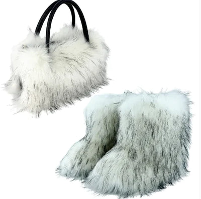 All-match High-texture Raccoon Fur Handbag