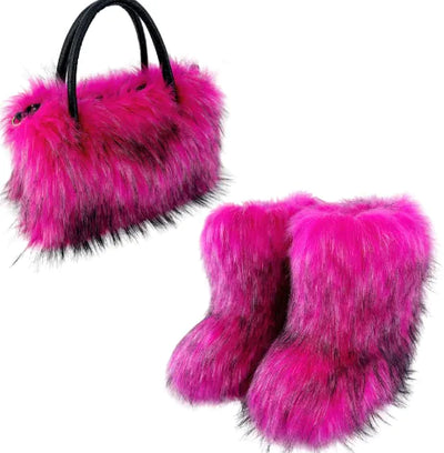 All-match High-texture Raccoon Fur Handbag